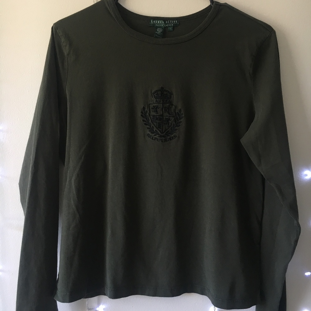 Olive Green ¾ Sleeved Tee Ralph Lauren